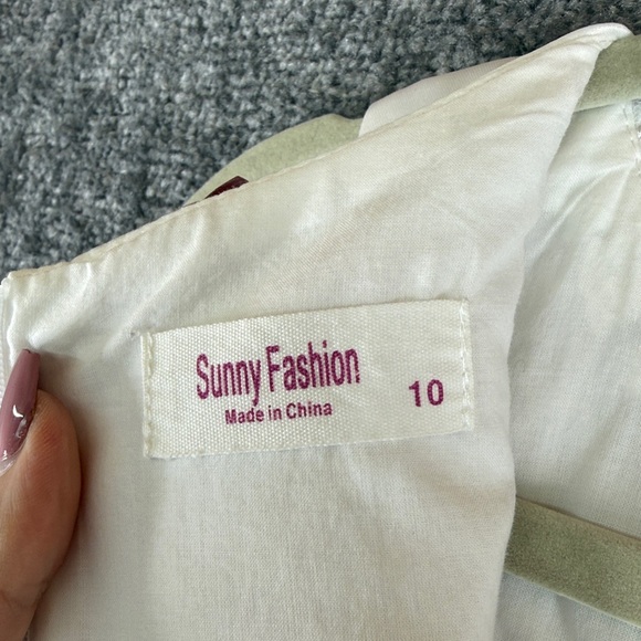 Sunny Fashion Sleeveless Elegant White Kids Dress Flower Girl Baptism Girls 10 - Picture 10 of 12